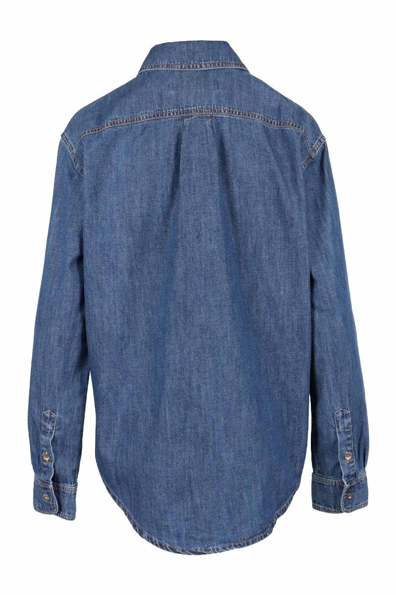 Jumping Tiger Denim Shirt Kenzo Embroidered Long Sleeve