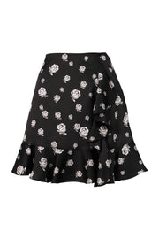 Roses Ruffled Skirt Kenzo Paris Women Fashion Polyester Pattern Design