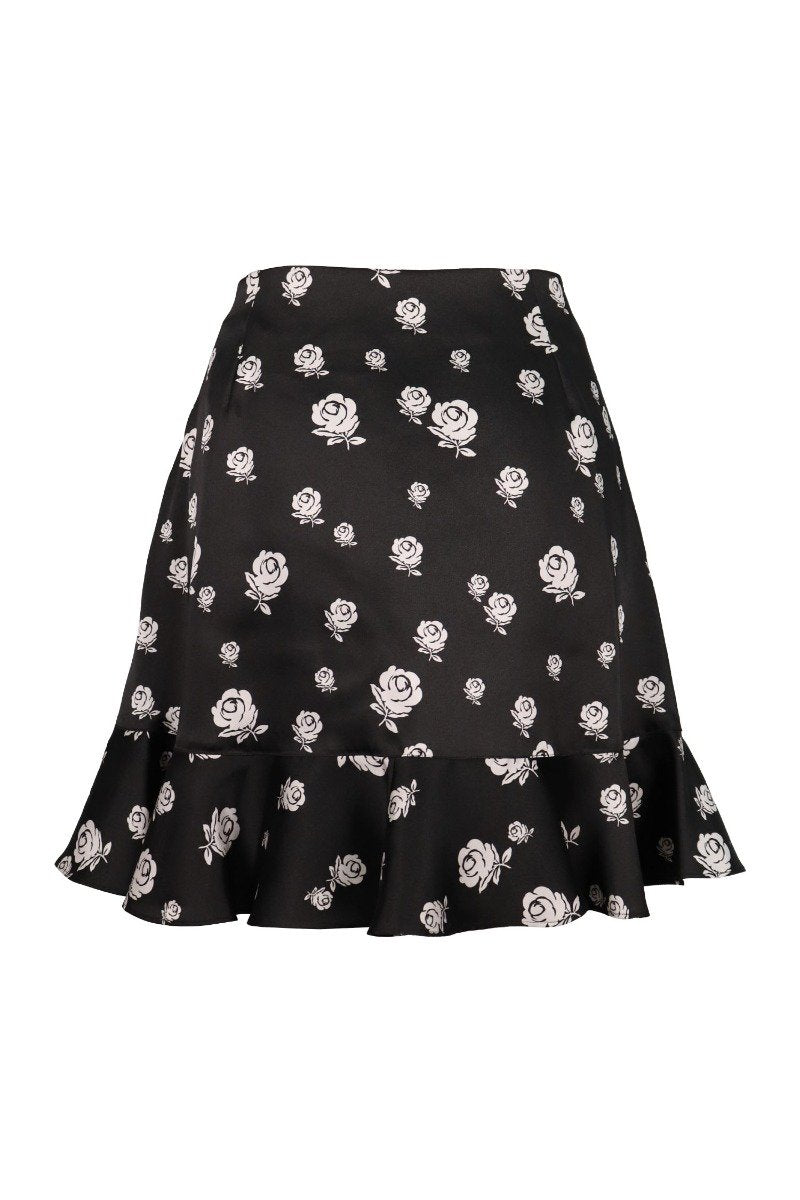 Roses Ruffled Skirt Kenzo Paris Women Fashion Polyester Pattern Design