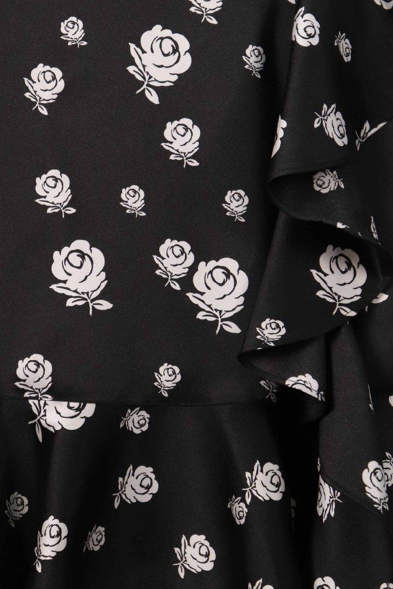 Roses Ruffled Skirt Kenzo Paris Women Fashion Polyester Pattern Design