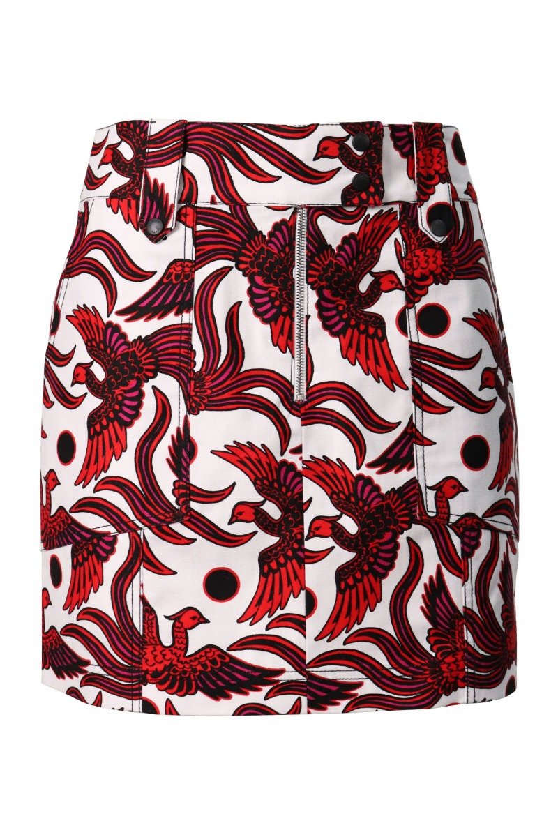 Flying Phoenix Skirt Kenzo Paris Women Skirt Fashion Cotton Chic Style