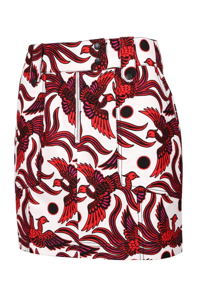 Flying Phoenix Skirt Kenzo Paris Women Skirt Fashion Cotton Chic Style
