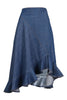Denim Midi Skirt High Waist Fashion Stylish Women Casual Midi Skirt  