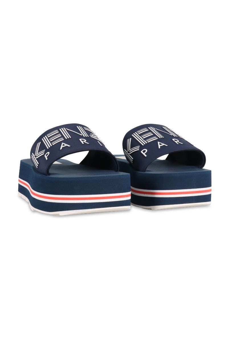 Kenzo Paris Platform Sandal Women Fashion Neoprene Slip Casual Thick-Heel