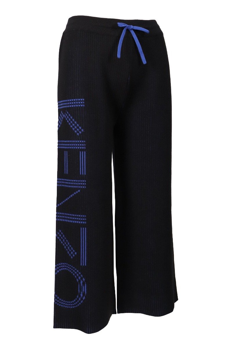 Kenzo Logo Trousers Women Fashion Cotton-Blend Long Pants Casual Loose Sporty