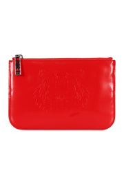 A5 Tiger Clutch Embossed Red Designer Kenzo Paris Fashion