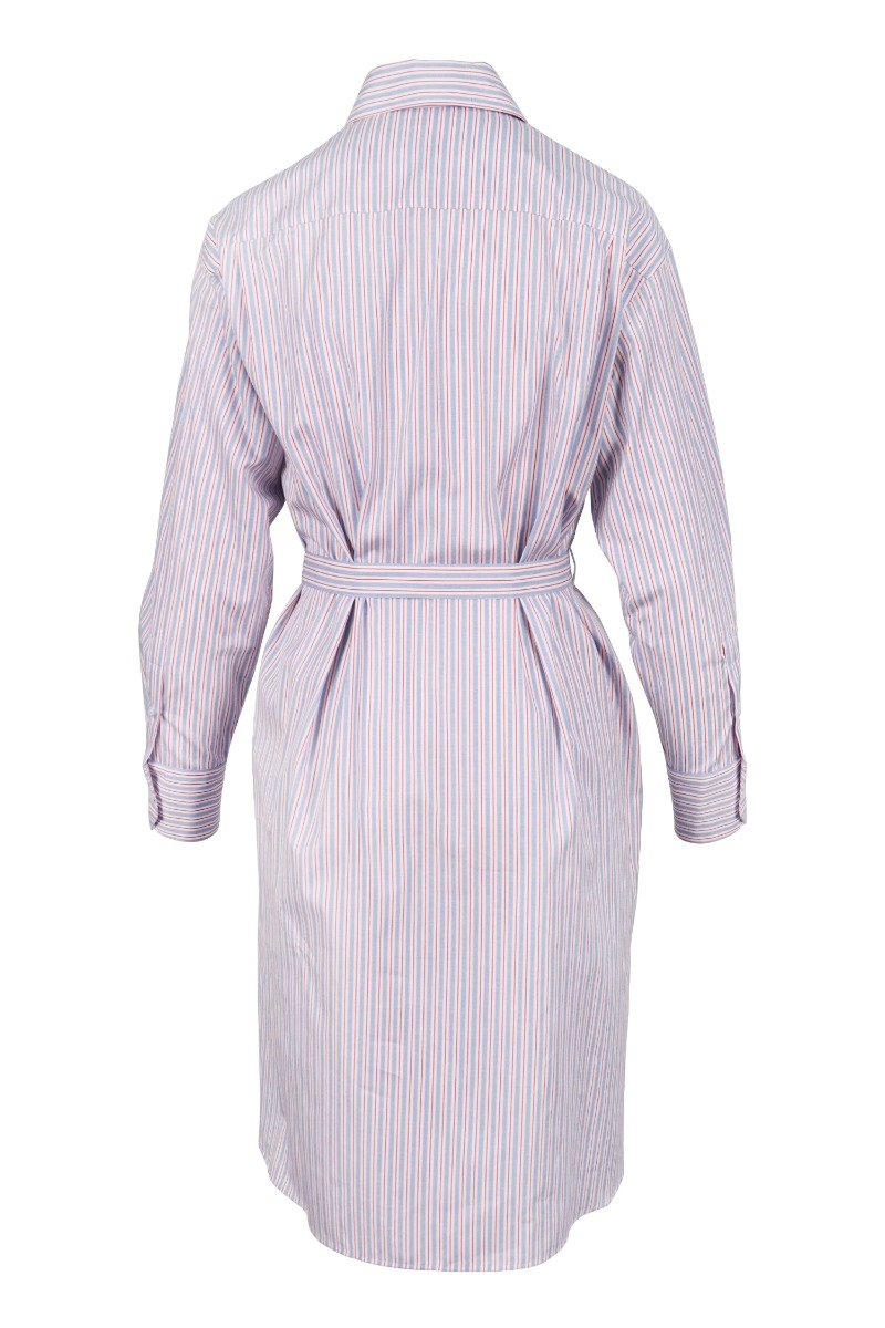 Tiger Shirt Dress Women Fashion Kenzo Paris Cotton Stripes Long Sleeves