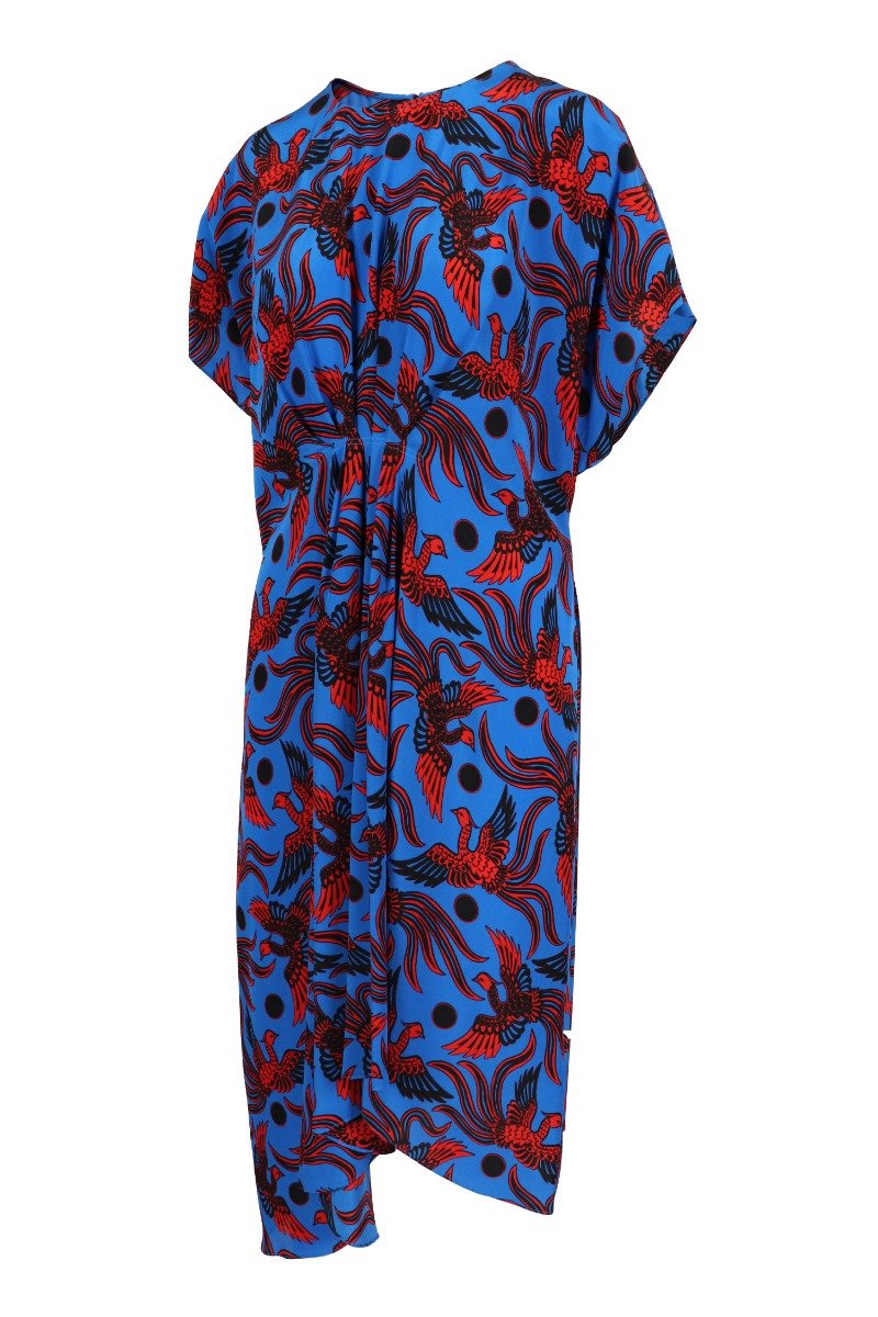 Flying Phoenix Dress Kenzo Paris Dress Women Fashion Designer Maxi Dress