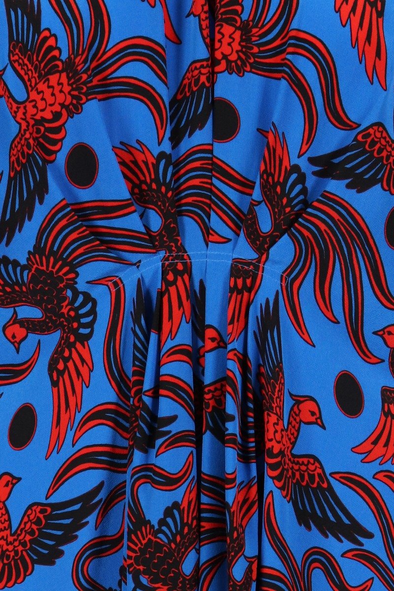 Flying Phoenix Dress Kenzo Paris Dress Women Fashion Designer Maxi Dress