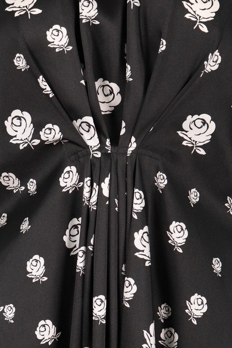 Roses Dress Women Fashion Kenzo Paris Polyester Ruffle Sleeveless Onepiece