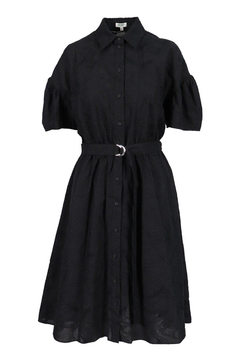 Flying Phoenix Dress Elegant Kenzo Paris Dress Women Fashion Designer Midi Dress