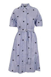 Roses Shirt Dress Women Fashion Kenzo Paris Cotton Pattern Onepiece Design