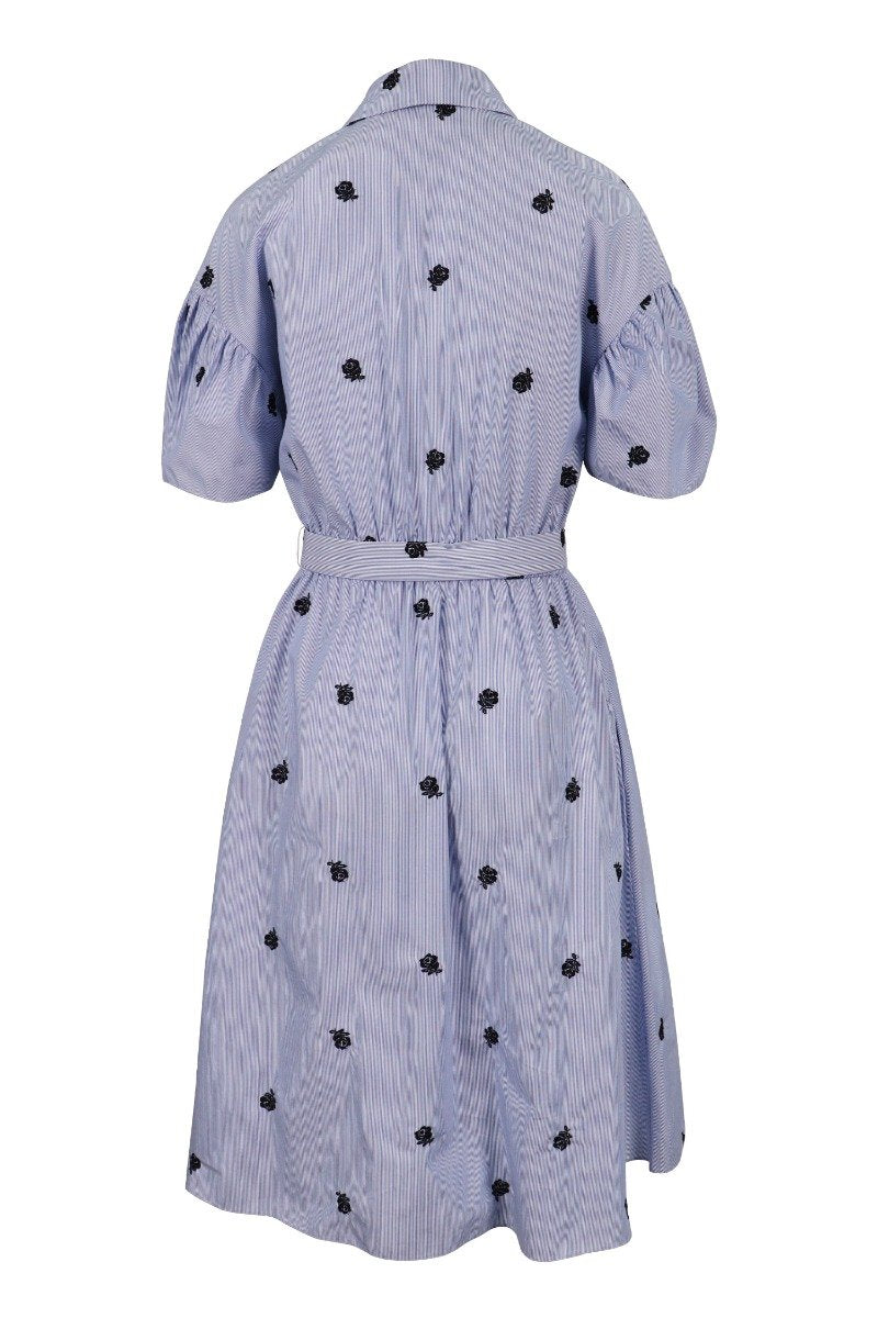 Roses Shirt Dress Women Fashion Kenzo Paris Cotton Pattern Onepiece Design