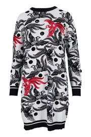 Flying Phoenix Jumper Dress Kenzo Paris Long Sleeves Dress Fashion Designer