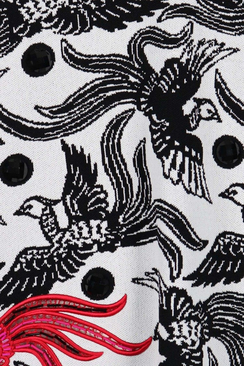 Flying Phoenix Jumper Dress Kenzo Paris Long Sleeves Dress Fashion Designer