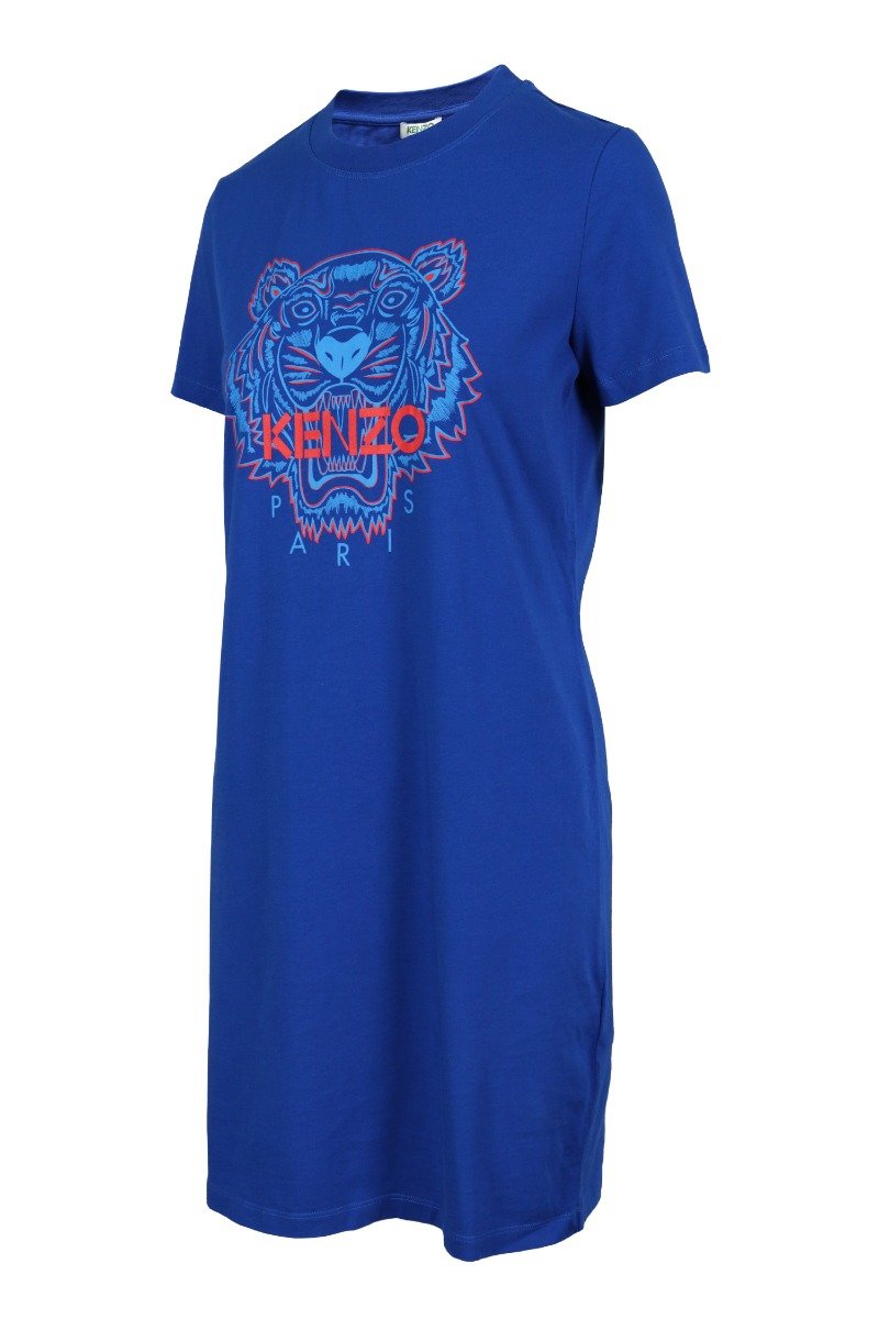 Tiger T-Shirt Dress One Piece Cotton Kenzo Paris Crew Neck Short Sleeve Casual Women Fashion