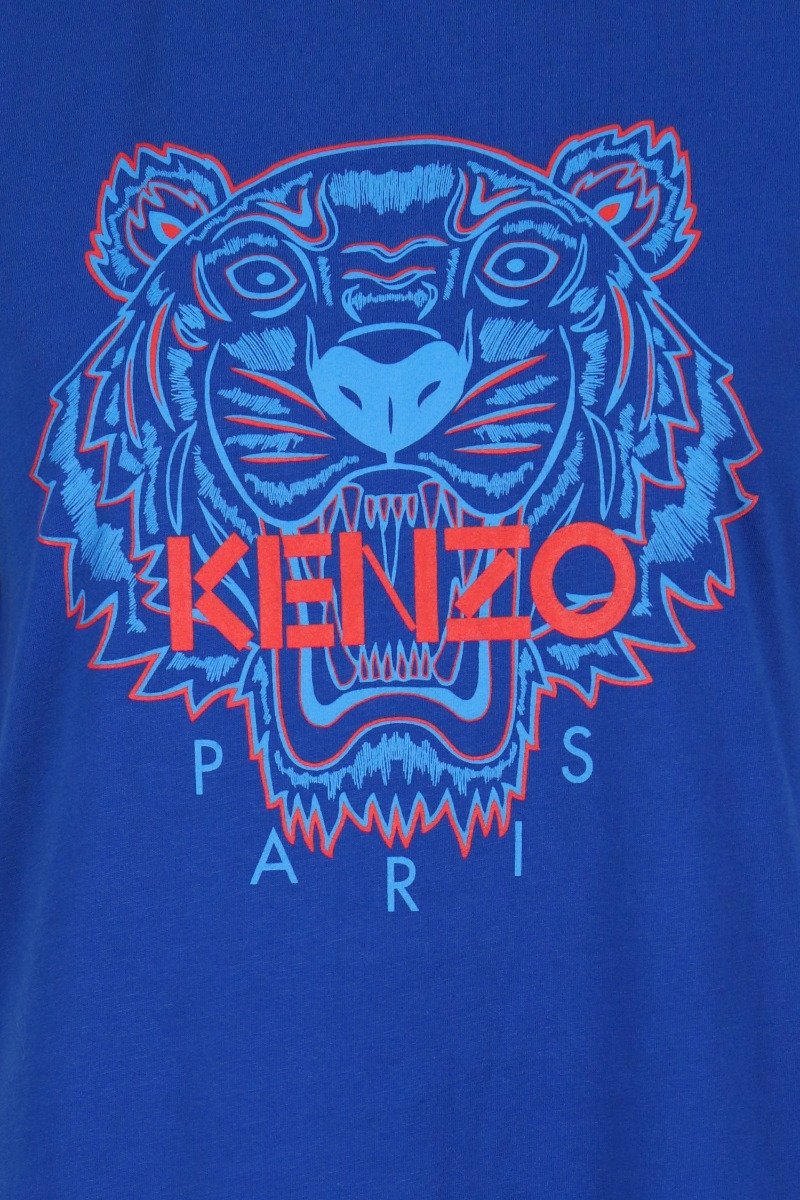 Tiger T-Shirt Dress One Piece Cotton Kenzo Paris Crew Neck Short Sleeve Casual Women Fashion