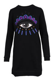 Eye Sweatshirt Dress Cotton Long Sleeves Kenzo Paris Fashion Sweater Basic Casual