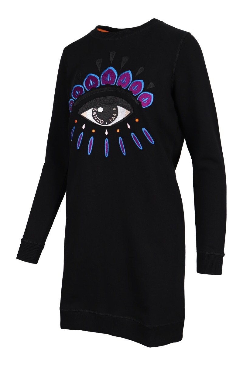 Eye Sweatshirt Dress Cotton Long Sleeves Kenzo Paris Fashion Sweater Basic Casual