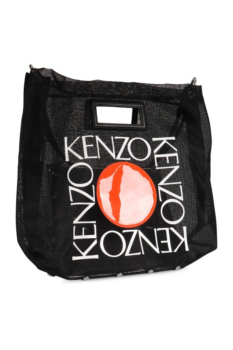 Square Logo Tote Bag Women Fashion Kenzo Paris Polyester Style Handbag