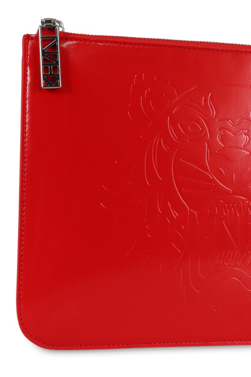 A4 Tiger Clutch Red Kenzo Paris Fashion Designer Brand Women Embossed Party Casual Chic