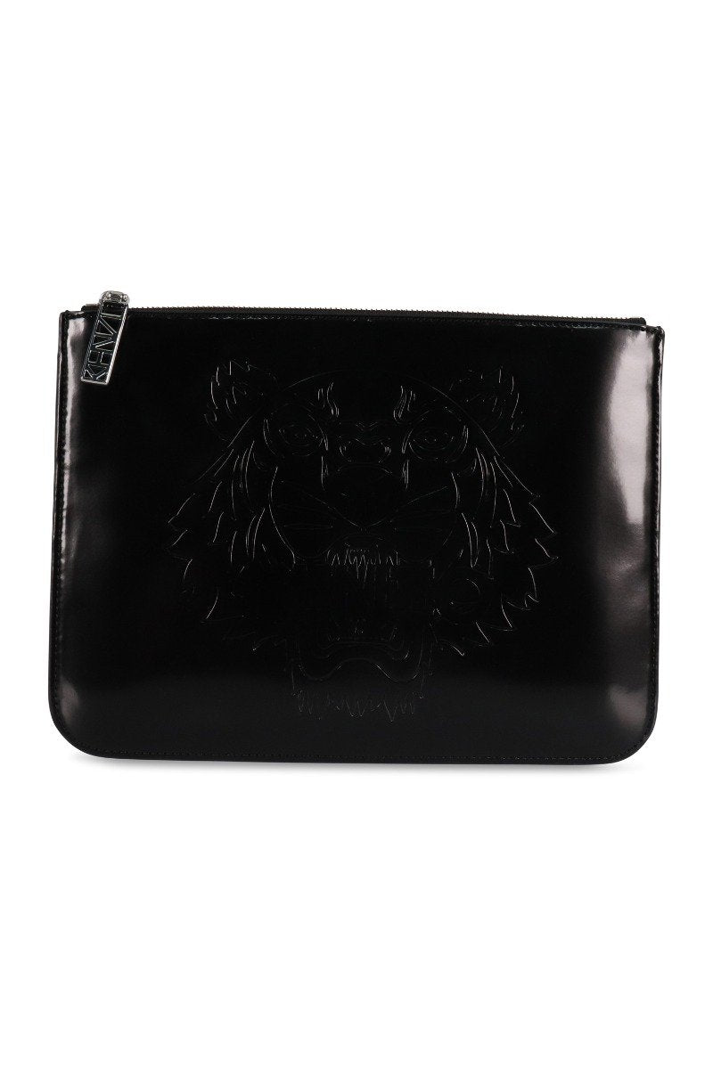 A4 Tiger Clutch Black Kenzo Paris Fashion Designer Brand Women Embossed Party Casual Chic