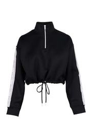 Kenzo Logo Cropped Sweatshirt Women Fashion Cotton-Blend Long-Sleeve Hipster Streetwear Dropped-Shoulder Stylish