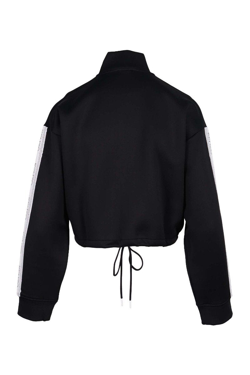 Kenzo Logo Cropped Sweatshirt Women Fashion Cotton-Blend Long-Sleeve Hipster Streetwear Dropped-Shoulder Stylish