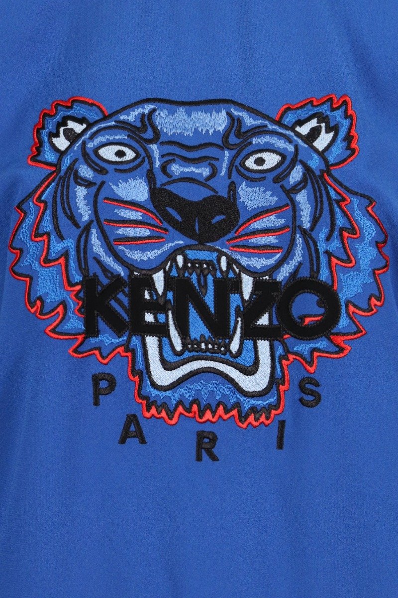 Tiger Crepe Top Women Fashion Kenzo Paris Triacetate Blend Long Sleeve Casual