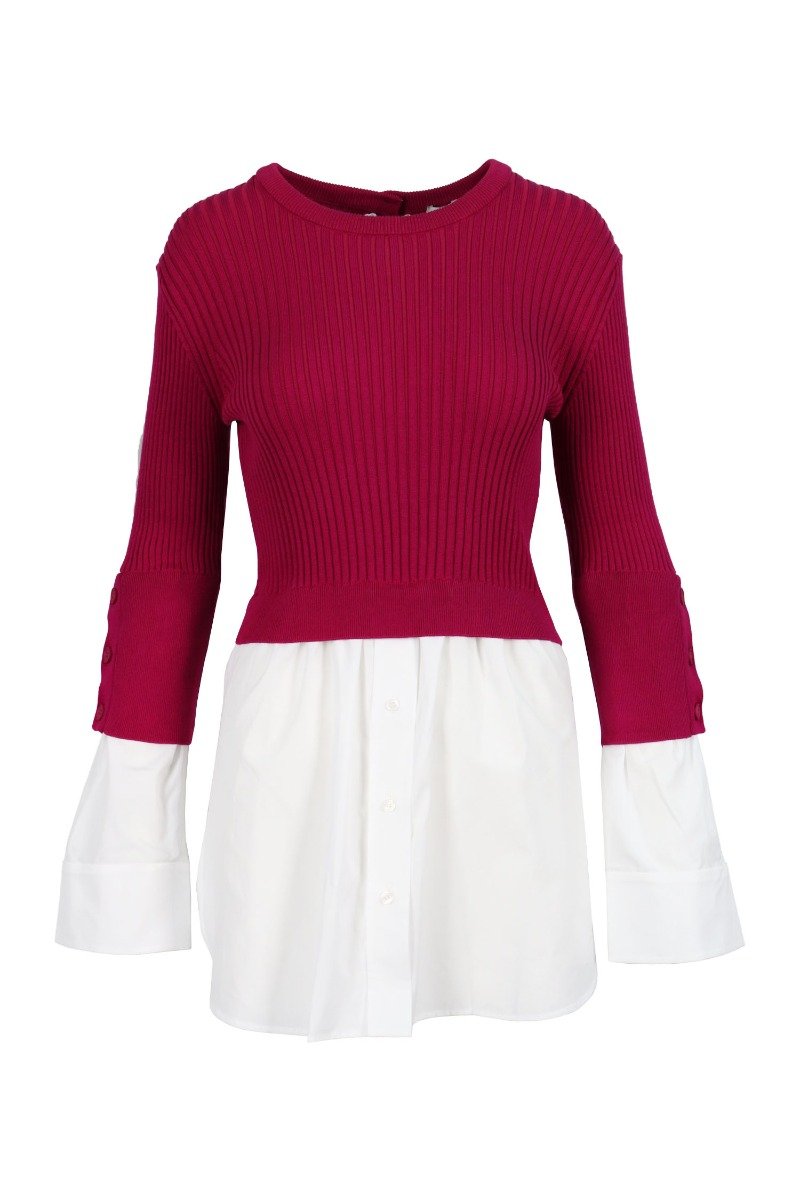 Double Layer Knit Top Women Formal Casual Fashion