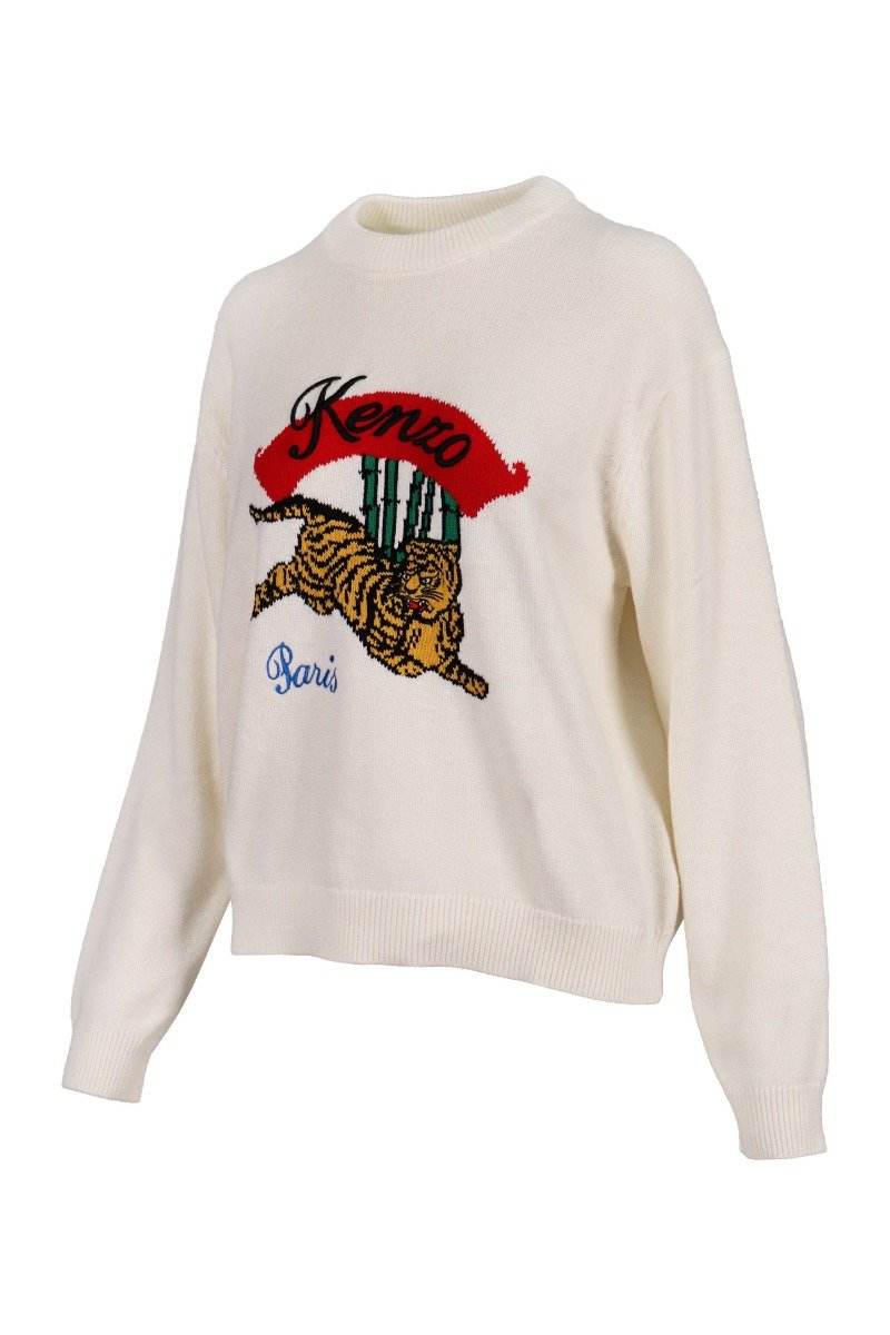 Bamboo Tiger Sweater Kenzo Paris Designer Cotton Embroidery Fashion Unisex Men Women Casual Winter 