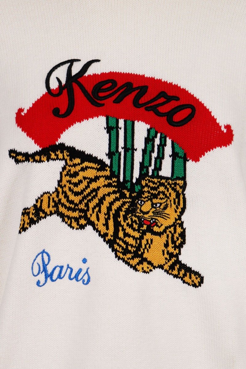 Bamboo Tiger Sweater Kenzo Paris Designer Cotton Embroidery Fashion Unisex Men Women Casual Winter 