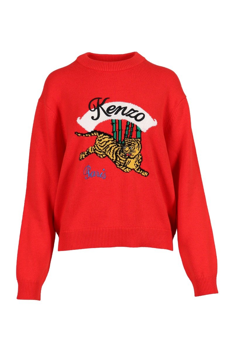Bamboo Tiger Sweater Kenzo Paris Designer Cotton Embroidery Fashion Unisex Men Women Casual Winter 
