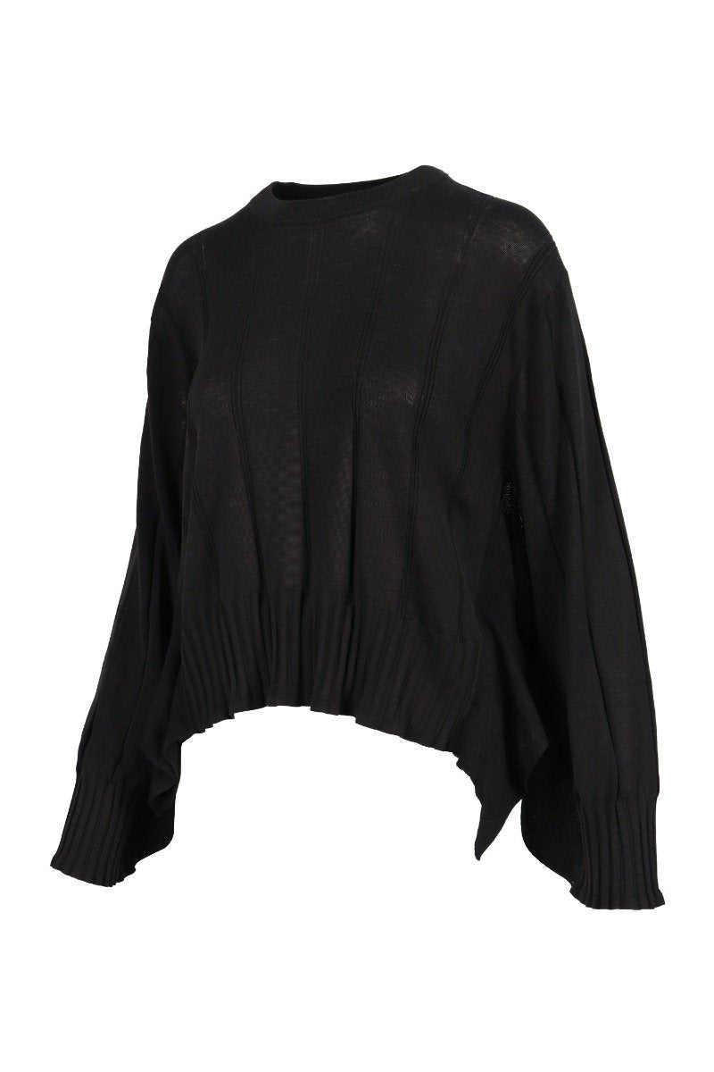 Ruffled Knit Top Women Fashion Kenzo Paris Silk-Blend Designed Modern
