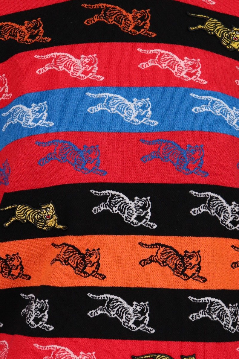 Jumping Tiger Sweater Kenzo Cotton Blend Sweater Embroidery 