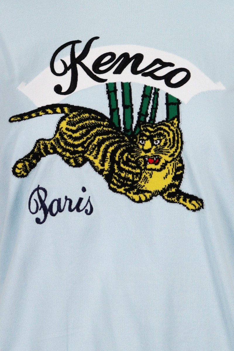 Bamboo Tiger Top Kenzo Paris Embroidery Basic Casual