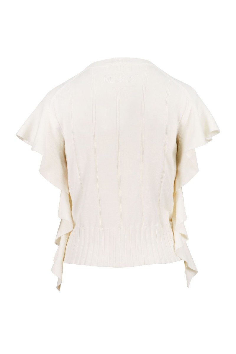 Ruffled Top Women Fashion Kenzo Paris Cotton-blend Sleeveless Mature Designed