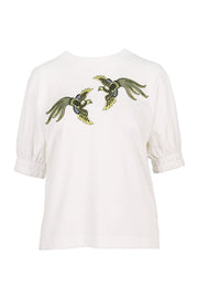 Flying Phoenix Top Women Cotton Fashion Casual Basic Chic Embroidery Kenzo Paris 