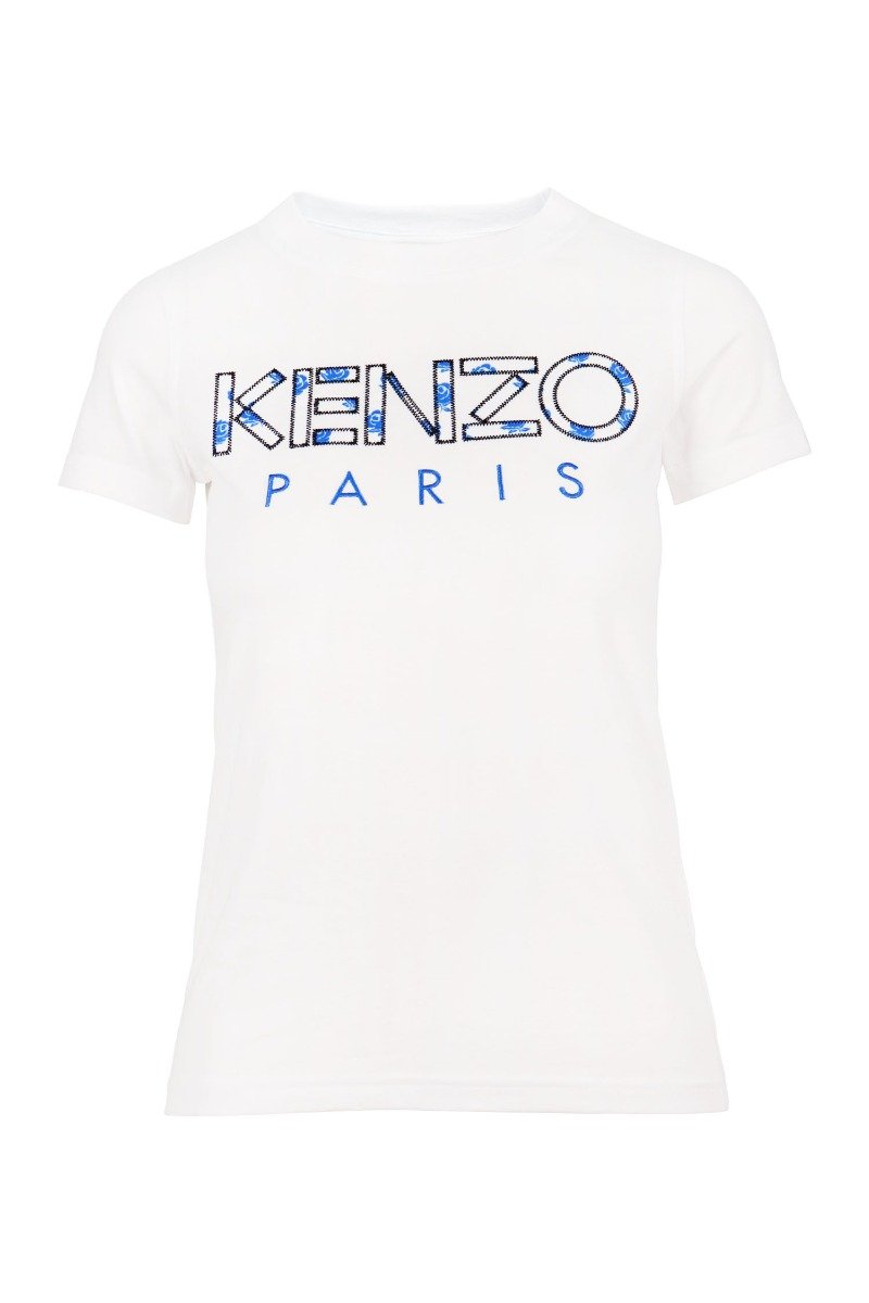 Kenzo Paris Roses T-Shirt Women Fashion Short-Sleeve Cotton Casual Tee 