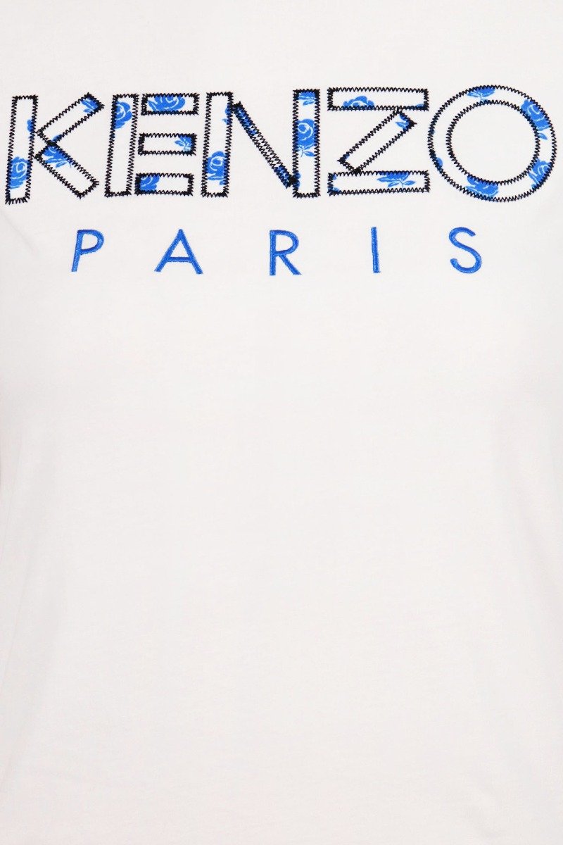 Kenzo Paris Roses T-Shirt Women Fashion Short-Sleeve Cotton Casual Tee 