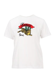 Bamboo Tiger T-Shirt Cotton Crew Neck Kenzo Paris Embroidery Logo Basic Casual