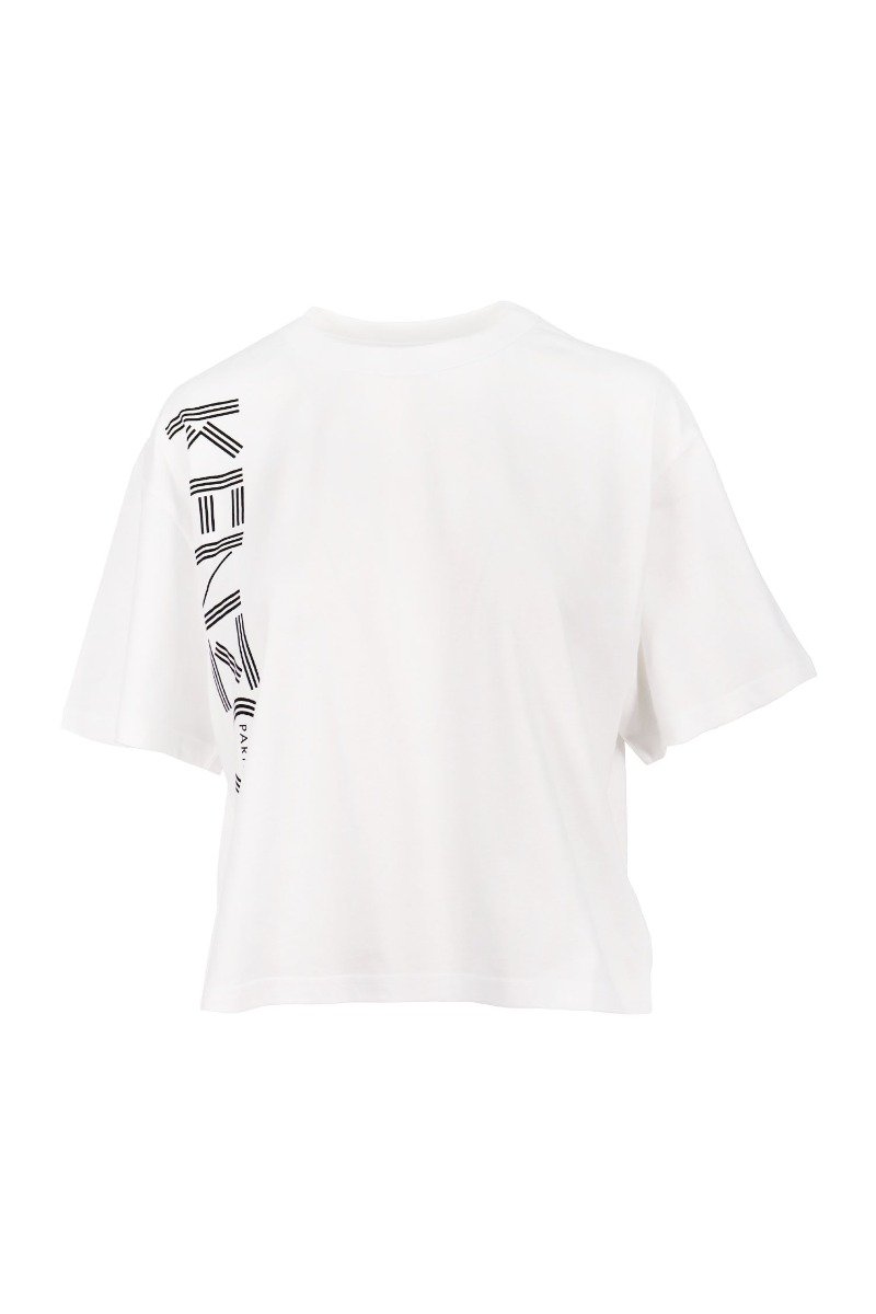Kenzo Logo Sport Boxy T-Shirt Women Fashion Short-Sleeve Cotton Casual Sporty Tee Dropped-Shoulder