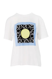 Kenzo Square Logo T-Shirt Women Fashion Short-Sleeve Cotton Casual Tee