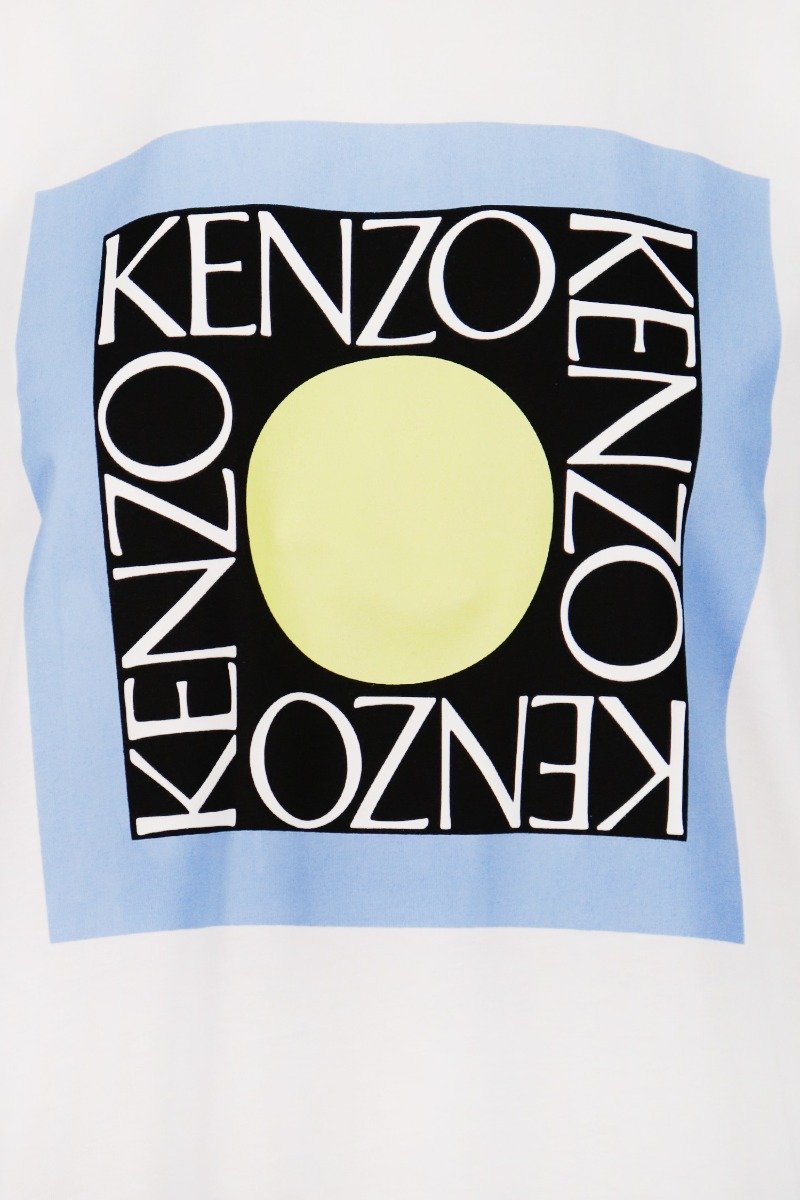 Kenzo Square Logo T-Shirt Women Fashion Short-Sleeve Cotton Casual Tee