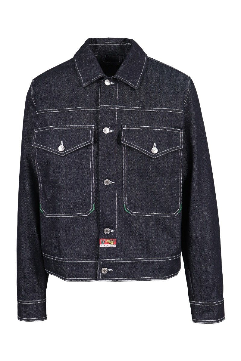 Bamboo Tiger Denim Jacket Embroidery Kenzo Paris Denim Unisex Men Women