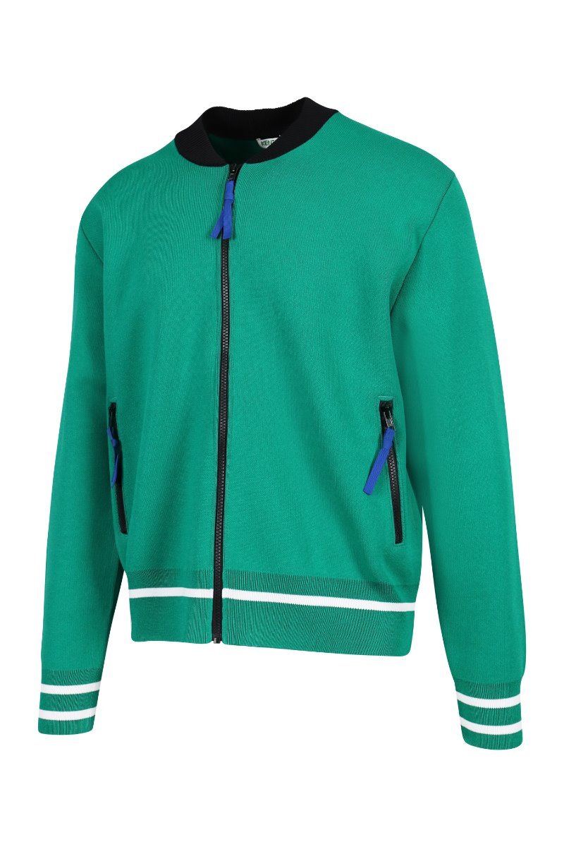Kenzo Paris Knit Jacket Men Fashion Rayon-Blend Long-Sleeve Outwear Casual