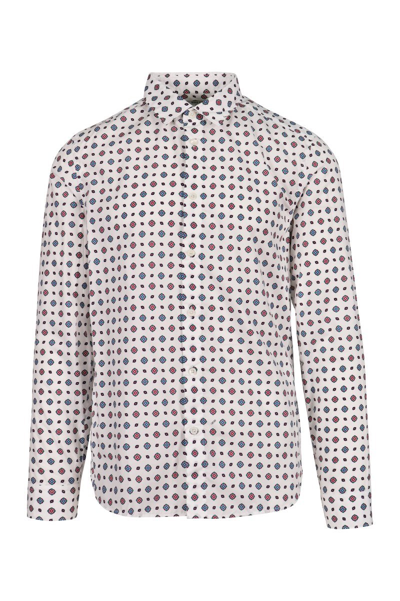 Medaillons Shirt Men Fashion Kenzo Paris Cotton Long-Sleeve Casual Pattern Trendy