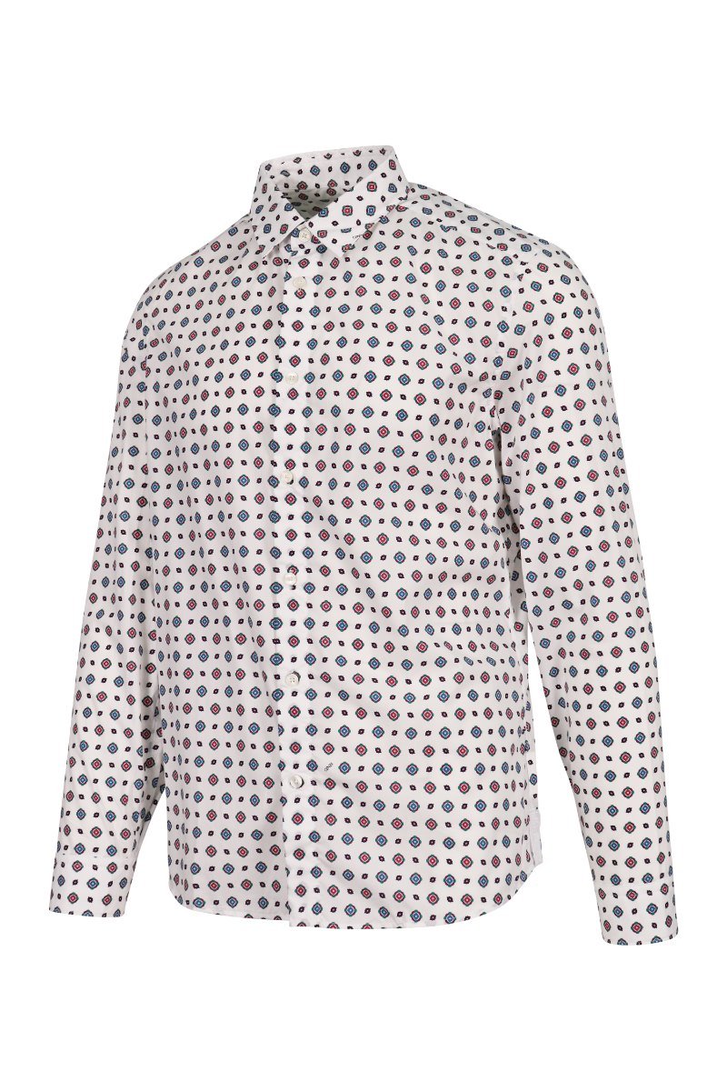 Medaillons Shirt Men Fashion Kenzo Paris Cotton Long-Sleeve Casual Pattern Trendy