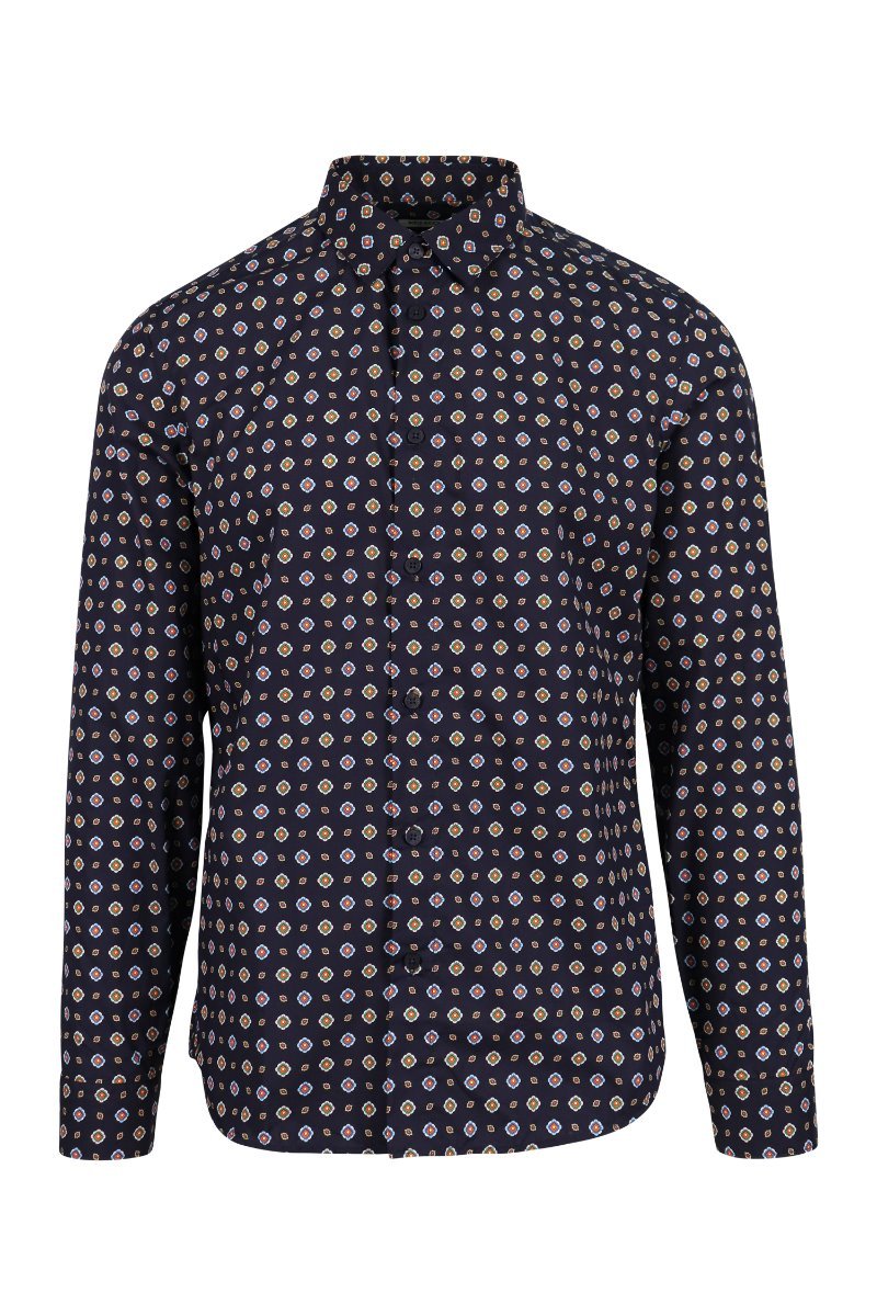Medaillons Shirt Men Fashion Kenzo Paris Cotton Long-Sleeve Casual Pattern Trendy