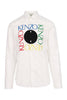 Square Logo Shirt Men Fashion Kenzo Paris Long Sleeve Casual Cotton Top Slim Fit